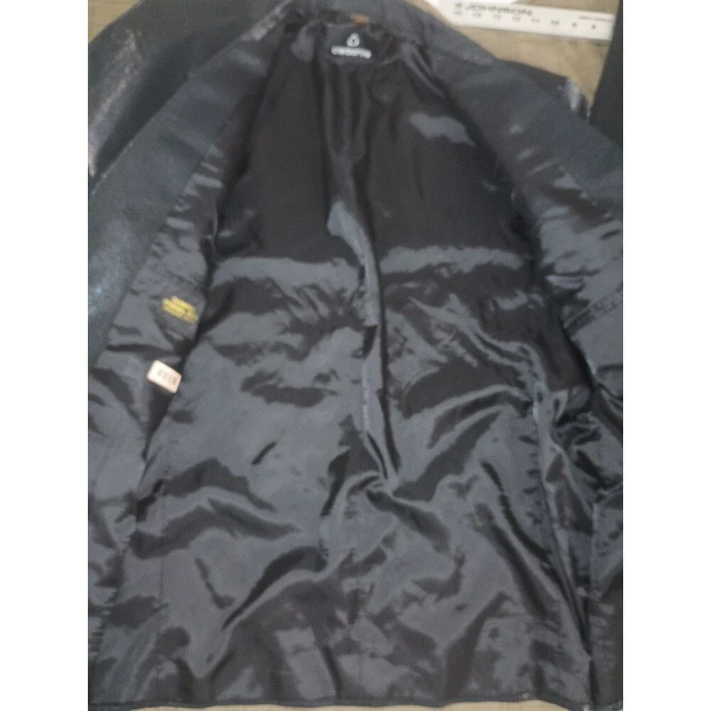 Men's Black Clairborne Tuxedo Jacket Glistens w/ Cloth Buttons